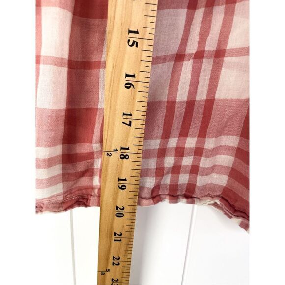 Anthropologie Isabella Sinclair plaid high‎ neck ruffle top S - Picture 5 of 10